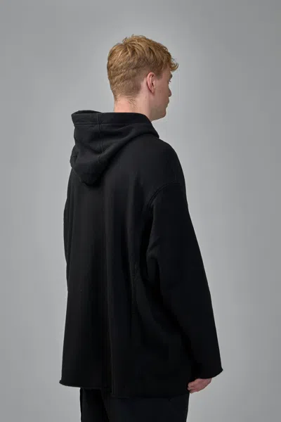 Rick Owens Drkshdw Drawstring Hood Sweatshirt Ribbed Cuffs In Black