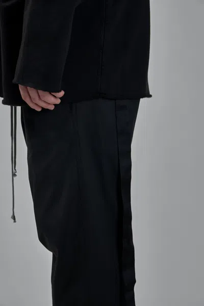 Rick Owens Drkshdw Drawstring Hood Sweatshirt Ribbed Cuffs In Black