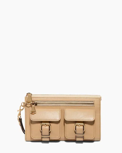 Aimee Kestenberg Saddle-up Leather Wristlet Clutch In Brown