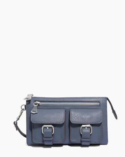 Aimee Kestenberg Saddle-up Leather Wristlet Clutch In Gray