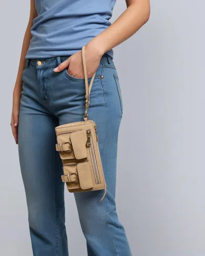 Aimee Kestenberg Saddle-up Leather Wristlet Clutch In Brown