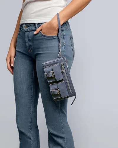 Aimee Kestenberg Saddle-up Leather Wristlet Clutch In Gray