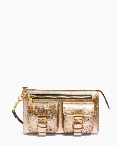 Aimee Kestenberg Saddle-up Leather Wristlet Clutch In Gold