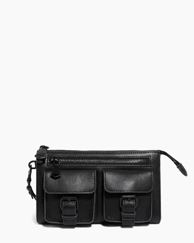 Aimee Kestenberg Saddle-up Leather Wristlet Clutch In Black