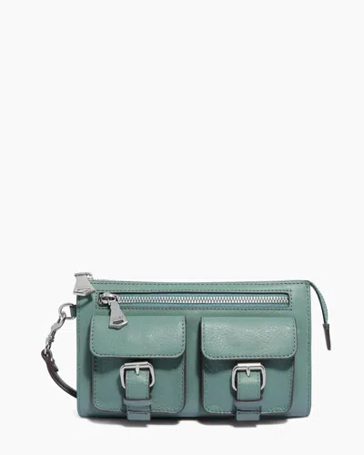 Aimee Kestenberg Saddle-up Leather Wristlet Clutch In Green