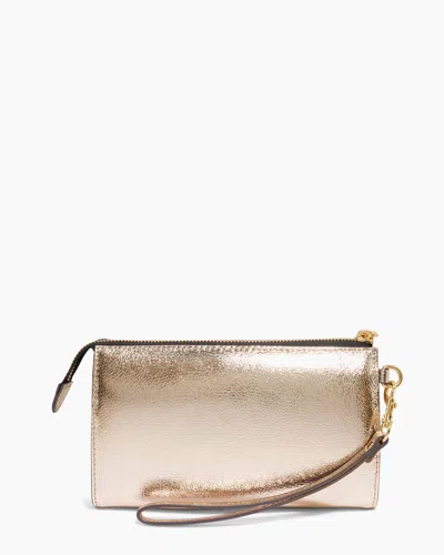 Aimee Kestenberg Saddle-up Leather Wristlet Clutch In Gold