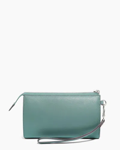 Aimee Kestenberg Saddle-up Leather Wristlet Clutch In Green