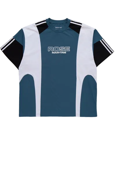 Martine Rose Oversized T-shirt Panel Design In Blue