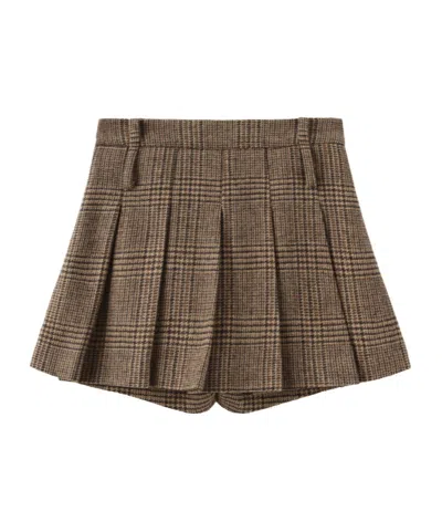 Marissa Chiara Plaid Skirt In Brown