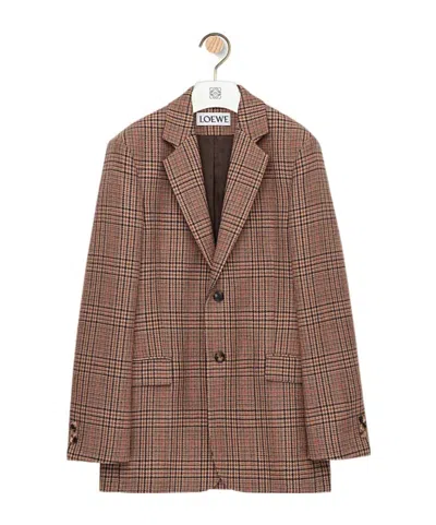 Loewe Long-sleeved Suit Jacket In Brown