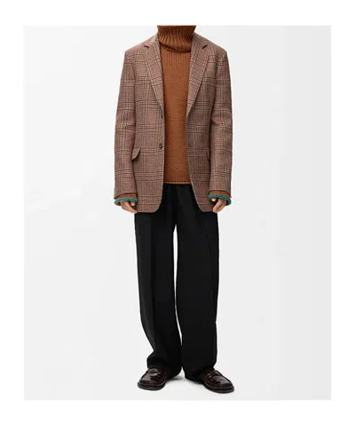 Loewe Long-sleeved Suit Jacket In Brown