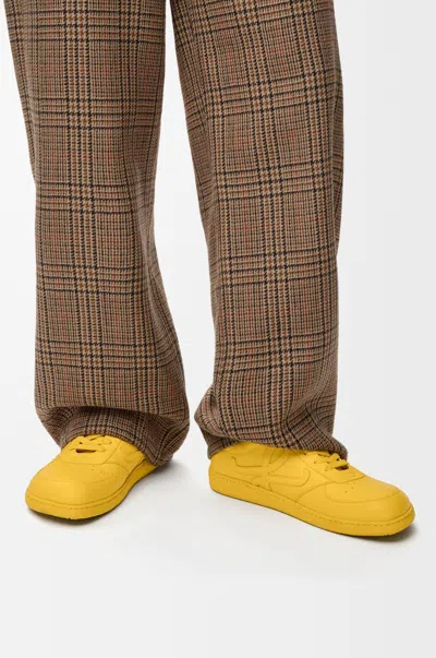 Loewe Men Jambo Leather Sneakers In Yellow