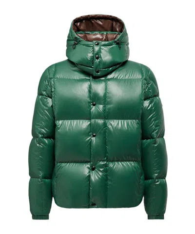 Moncler Parana Glossy Hooded Short Down Jacket Clothing In Green
