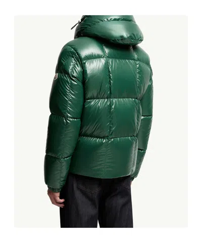 Moncler Parana Glossy Hooded Short Down Jacket Clothing In Green