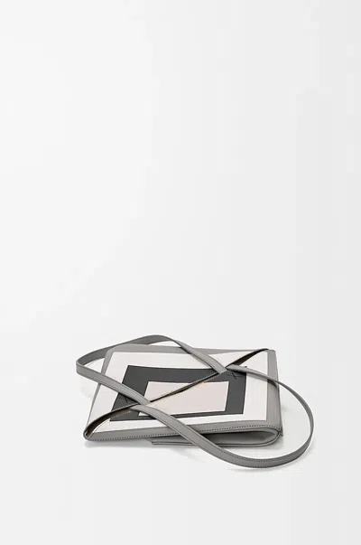 Loewe Women Puzzle Fold Square Medium Leather Tote In Gray