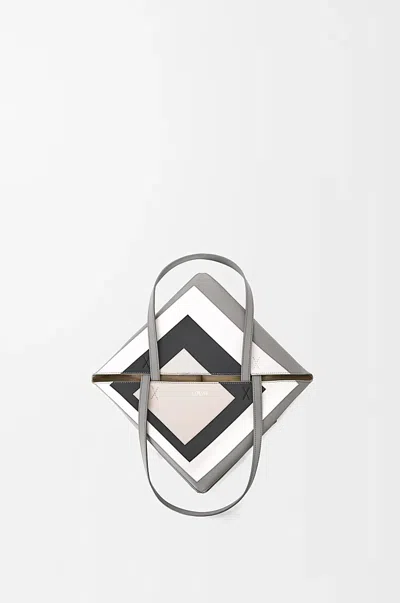 Loewe Women Puzzle Fold Square Medium Leather Tote In Gray