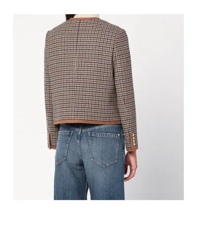 Dunst Beige Jacket With Button Closure And Front Pockets In Tweed Woman In Gray