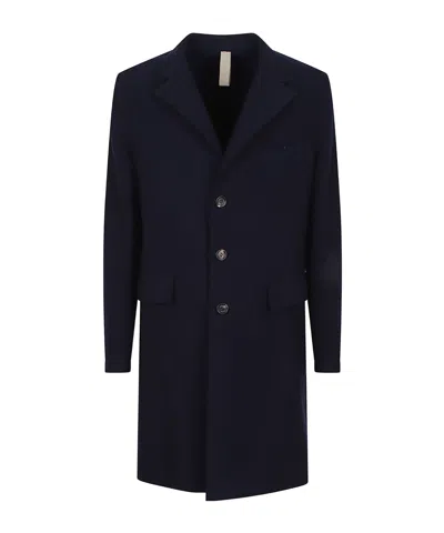 Eleventy Tailored Coat With Flap Pockets And Notch Lapel In Black
