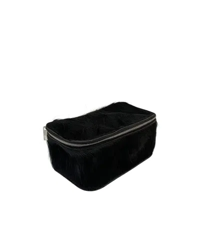 Rick Owens Medium All Around-zip Make Up Bag In Black