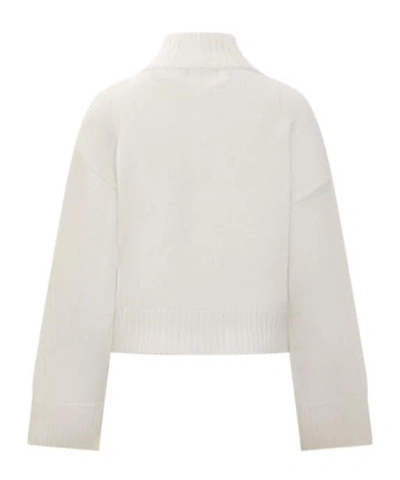 Fabiana Filippi Merino Wool Cropped Turtle Neck Sweater In White