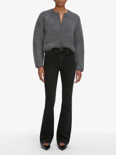 Frame High-waisted Flared Jeans In Black