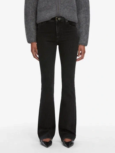 Frame High-waisted Flared Jeans In Black