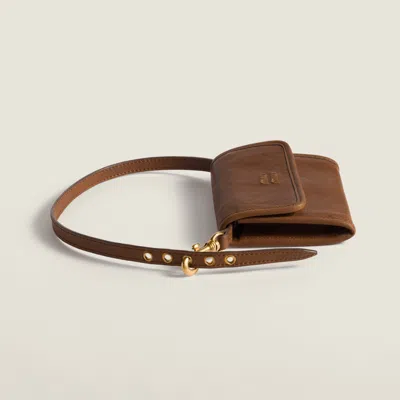 Miu Miu Nappa Leather Wallet With Shoulder Strap In Brown
