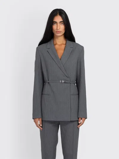 Samsoe & Samsoe Salot Blazer Belt In Gray