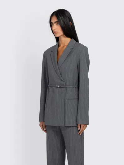 Samsoe & Samsoe Salot Blazer Belt In Gray