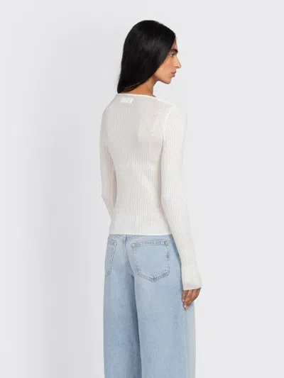 Samsoe & Samsoe Ribbed Button Cardigan In White