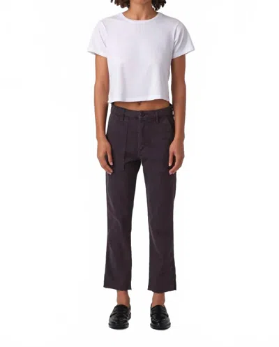 Amo Easy Army Trouser In Washed Black In Animal Print