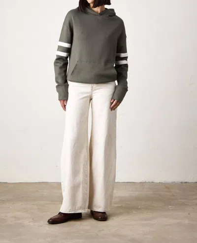 Nsf Ellis Relaxed Loop Terry Hoodie In Olive In Black