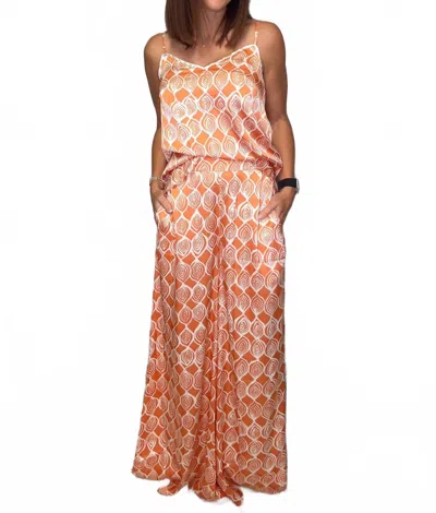 Gigio Dylan Camisole And Pants In Orange In Black