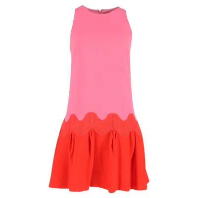 032c Lela Rose Colorblock Mini Dress In Pink Polyester In Pink