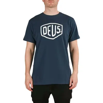 Deus Ex Machina Logo-print Cotton T-shirt In Blue