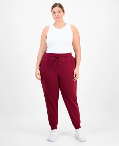 Id Ideology Plus Size Fleece Jogger Sweatpants, Created For Macy's In Red