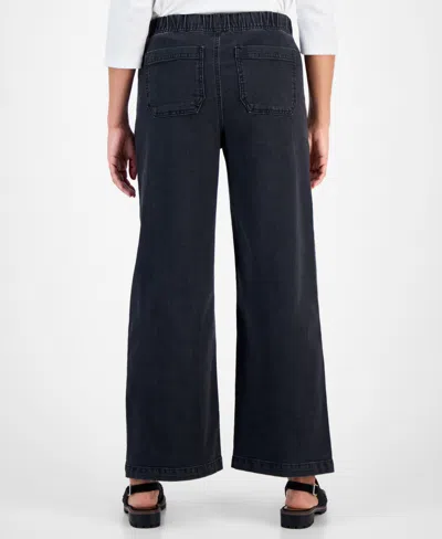 Style & Co Petite High Rise Pull-on Jeans, Macy's Exclusive In Black