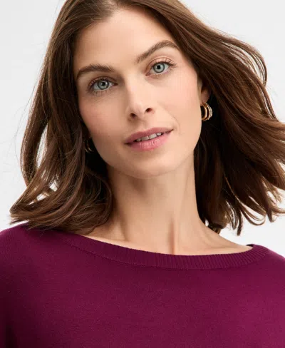 Inc International Concepts Womens Everyday Sweater Tunic P Xs Xxl Macys Exclusive In Burgundy