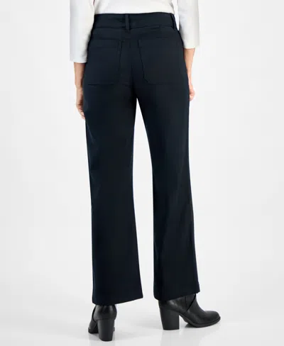 Style & Co Petite High-rise Wide-leg Cropped Jeans, Exclusively At Macy's In Black