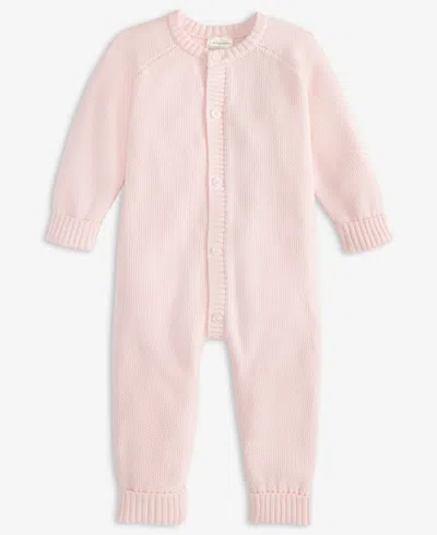 First Impressions Baby Cotton Long-sleeve Sweater Romper, Created For Macy's In Pink