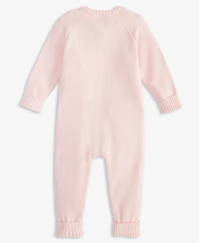 First Impressions Baby Cotton Long-sleeve Sweater Romper, Created For Macy's In Pink