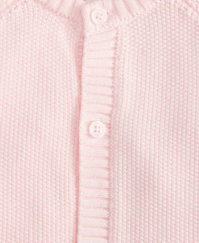 First Impressions Baby Cotton Long-sleeve Sweater Romper, Created For Macy's In Pink