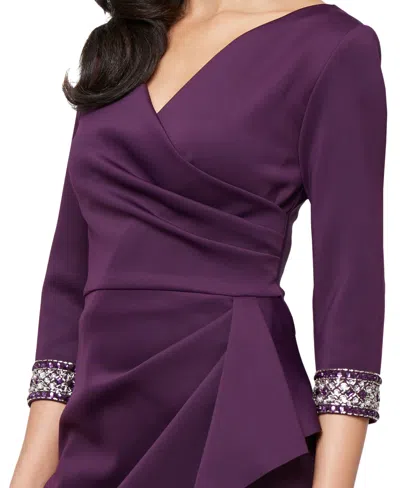 Alex Evenings 8460527 Long Formal Plus Size Mother Of The Bride Dress In Purple