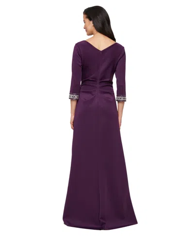 Alex Evenings 8460527 Long Formal Plus Size Mother Of The Bride Dress In Purple