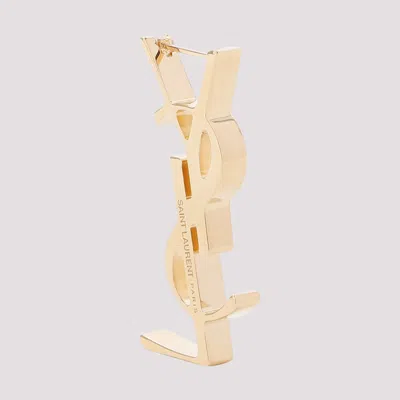 Saint Laurent Chunky Monogramme Earring Unica In Gold