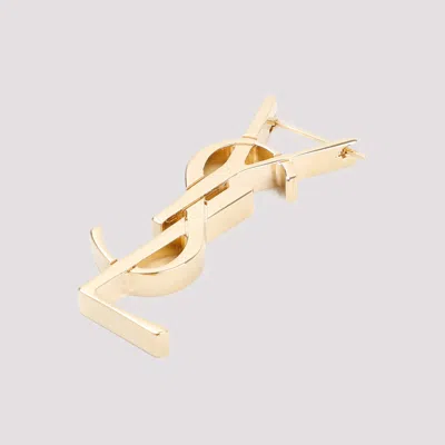 Saint Laurent Chunky Monogramme Earring Unica In Gold