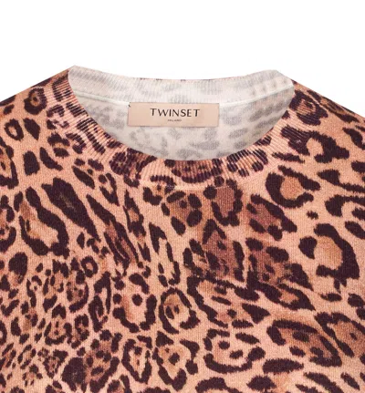 Twinset Twin-set Cropped Leopard Print Jacket With Button-down Front In Animal Print