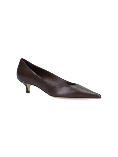 Jimmy Choo Amelia Pointed Toe Kitten Heel Pump In Brown
