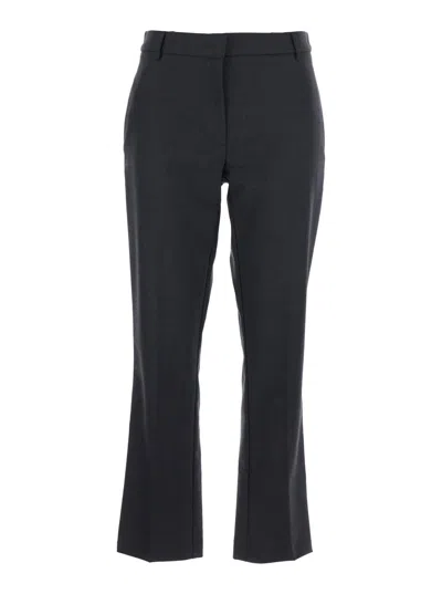 Merci Belted Straight-leg Pants In Black