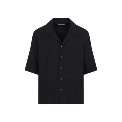 Alexander Mcqueen Black Cross-bar Chain Shirt In Black